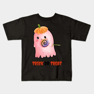 Cute Halloween Ghost Funny Autumn Vibes Pumpkin Kids T-Shirt